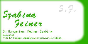 szabina feiner business card